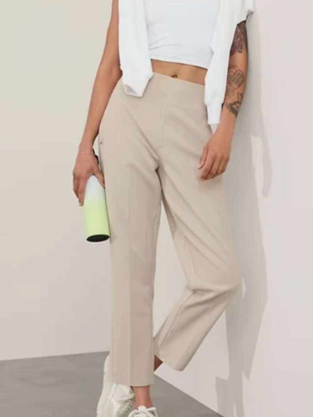 ATHLETA Endless Straight Leg Pants in Ivory 533636 // 6